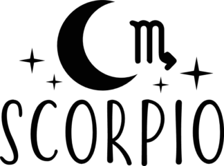 Scorpio sign and moon free svg file for members, zodiac svg for sweatshirt