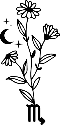 Scorpio sign flower and moon free svg file for members, zodiac svg for tumbler