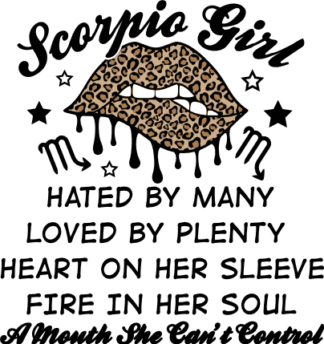 Scorpio girl hated by many, loved by plenty, heart on her sleeve free svg file for members, birthday gift