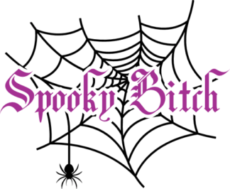 Spooky Bitch Free SVG File for Members - spider net, Halloween t-shirt design