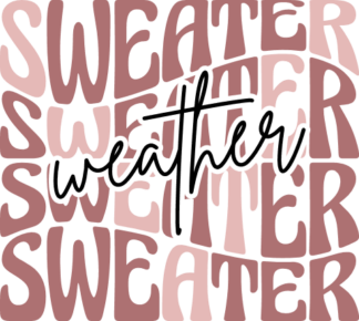 Sweater Weather Free SVG File for Members - echo stacked text, Fall Sweatshirt Design