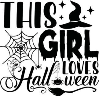 This girl loves halloween free svg file, tshirt design