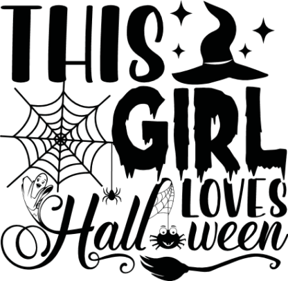 This girl loves halloween free svg file, tshirt design