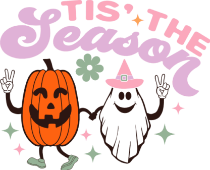 Tis the season free svg file, ghost and pumpkin emoji, halloween hoodie design