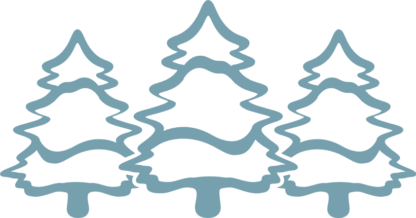Snowy Trees Outline Free SVG File for Members - Winter Clipart Image, Decoration