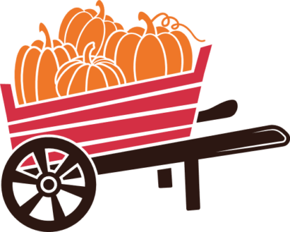 Wheelbarrow Filled with Pumpkins Free SVG File for Members - Fall Clipart Image, harvest decor