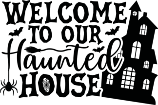 Halloween door sign free svg file for members, Welcome to our haunted house