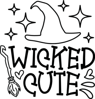 Wicked cute free svg file, witch hat, broomstick, halloween tshirt design