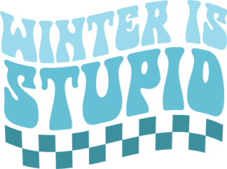 Winter is Stupid, Checkered Print Free SVG File for Members - Funny Mug Design