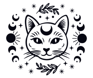 Tote bag design, moon phases and Cat Face Free SVG File for Members - boho decor