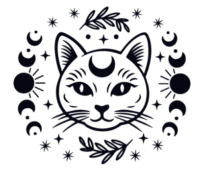 Tote bag design, moon phases and Cat Face Free SVG File for Members - boho decor