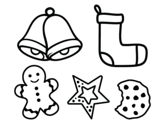 Christmas Clipart images, jingle bells, socks, gingerbread man, cookies - Free SVG File Bundle for Members