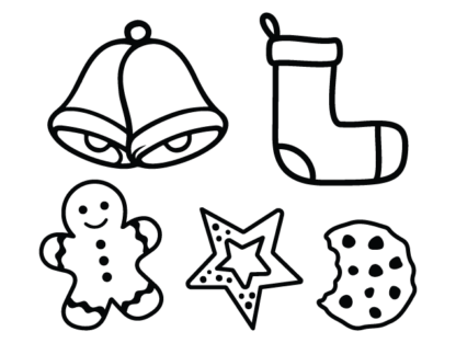 Christmas Clipart images, jingle bells, socks, gingerbread man, cookies - Free SVG File Bundle for Members