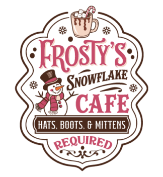 Winter cafe sign svg, Frosty's Snowflake Cafe, hats, boots & mittens required - Free SVG File for Members
