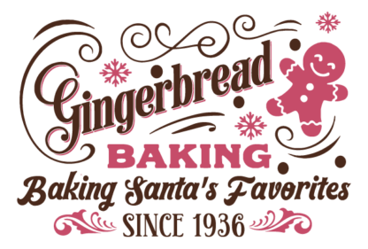 Baking Santa's favorites, Gingerbread Baking Free SVG File for Members - Christmas Decor