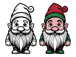 Christmas Gnome Free SVG File for Members - Gnome clipart image, Christmas sticker