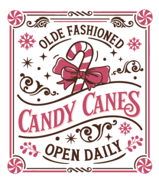 Olde Fashioned Candy Canes Free SVG File for Members - Christmas sign