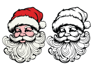 Santa Claus face Free SVG File for Members - Christmas decor, Santa Clipart image