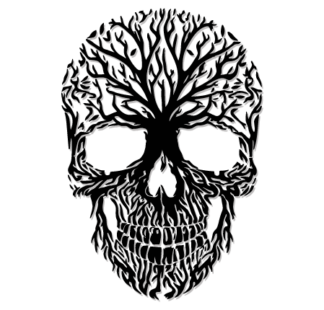 Tree Shaped to Skull Face Free SVG File for Members - Gothic tattoo, Halloween Decor