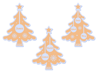 Christmas Tree Ornament with Custom Name Free SVG File bundle for Members - Personalized ornament