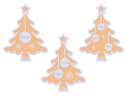Christmas Tree Ornament with Custom Name Free SVG File bundle for Members - Personalized ornament