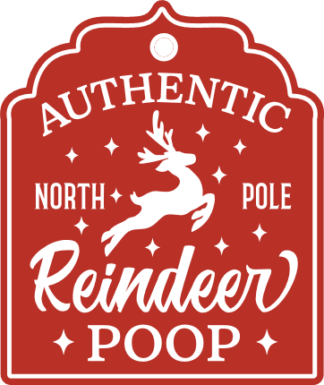 Authentic north pole reindeer poop Free SVG File for Members - funny Christmas hanging ornament