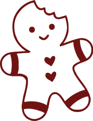 Bitten gingerbread man Free SVG File for Members - Christmas Clipart Image, Holiday Baking Fun