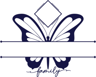 Butterfly split monogram frame Free SVG File for Members - Personalized family name, photo frame SVG