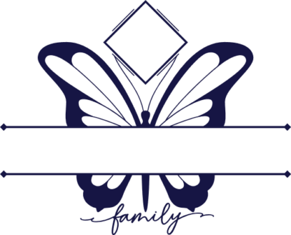 Butterfly split monogram frame Free SVG File for Members - Personalized family name, photo frame SVG