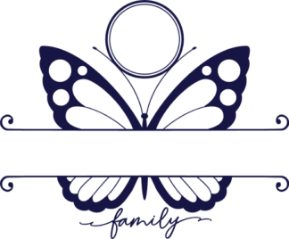 Butterfly split custom family name, monogram frame Free SVG File for Members - butterfly frame wall decal