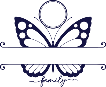 Butterfly split custom family name, monogram frame Free SVG File for Members - butterfly frame wall decal