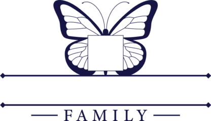 Butterfly split monogram frame with family name Free SVG File for Members - Personalized frame sticker