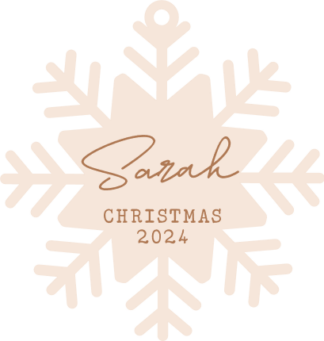 Christmas snowflake ornament with custom name Free SVG File for Members - personalized ornament