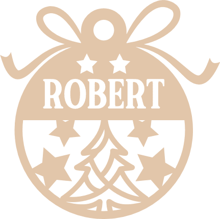 Christmas round hanging ornament with bow Free SVG File for Members - Personalized Christmas ornament
