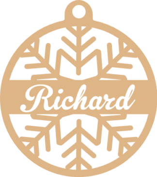 Christmas customized ornament with snowflake Free SVG File for Members - Christmas ornament