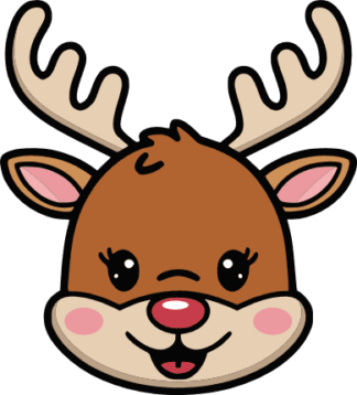 Cute Reindeer baby face, Free SVG File for Members - Christmas clipart image, animal svg