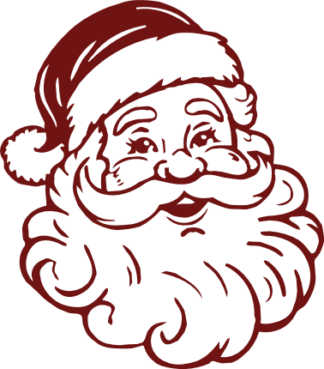 Cute Smiling Santa Claus Face Free SVG File for Members - Christmas decor, Santa Clipart image