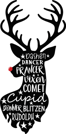 Christmas Reindeers Svg, dasher dancer, prancer, vixen, comet, cupid, donner, blitzen, rudolph Free SVG File for Members