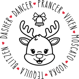 Dancer, Prancer, Vixen, Moscato, Vodka, Tequila, Blitzen Free SVG File for Members - Christmas tshirt design