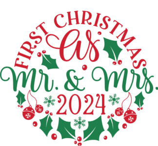 First Christmas as Mr. and Mrs. Free SVG File for Members - Newlywed Christmas tshirt design