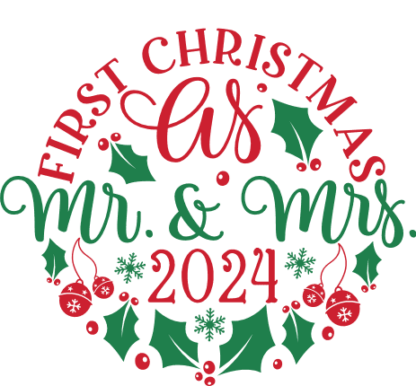 First Christmas as Mr. and Mrs. Free SVG File for Members - Newlywed Christmas tshirt design