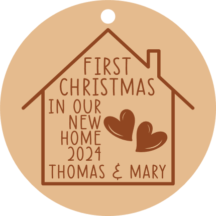 First Christmas in Our New Home 2024 Free SVG File for Members - Personalized Christmas Hanging sign