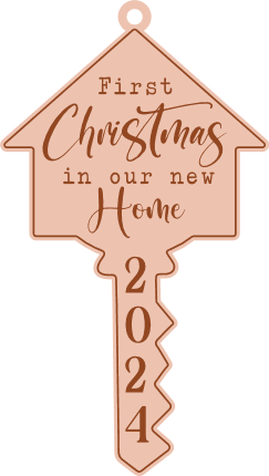 First Christmas in Our New Home 2024 Free SVG File for Members - Christmas home key themed ornament
