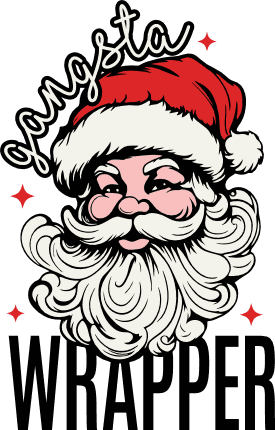 Gangsta wrapper Free SVG File for Members - Funny Christmas tshirt design with santa
