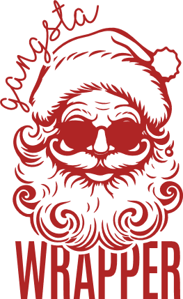 Funny Christmas SVG for tshirt, Gangsta wrapper, Santa Claus face Free SVG File for Members