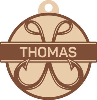 Fishing Hook ornament with Custom Name Free SVG File for Members - Personalized hanging ornament