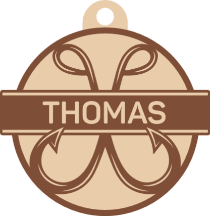 Fishing Hook ornament with Custom Name Free SVG File for Members - Personalized hanging ornament