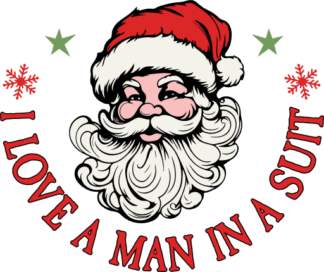 I love a man in a suit Free SVG File for Members - funny Christmas tshirt design with santa claus face