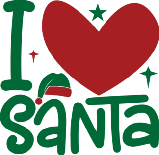I Love Santa Free SVG File for Members - Christmas Kids tshirt design with heart