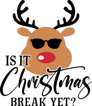 Is it christmas break yet? Free SVG File for Members - Christmas sweatshirt design with reindeer face